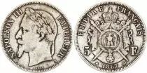 France 5 Francs - Napoléon III - Laurelled Head - A Paris - 1867