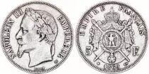 France 5 Francs - Napoléon III - Laurelled Head - Strasbourg - 1869