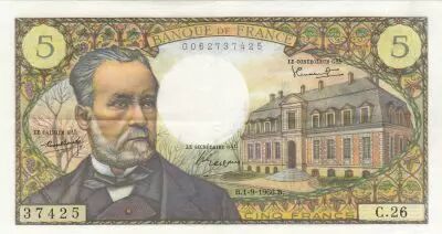 France 5 Francs - Pasteur - 01-09-1966  - Serial C.26