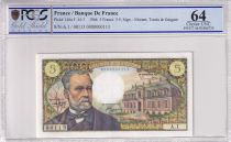 France 5 Francs - Pasteur - 05-05-1966 - Serial A.1 - Serial number 0000000113 - PCGS 64 - P.146