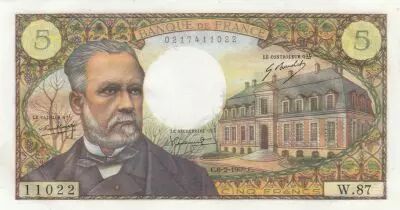 France 5 Francs - Pasteur - 06-02-1969 - Serial W.87