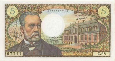 France 5 Francs - Pasteur - 06-02-1969 - S�rie Z.96