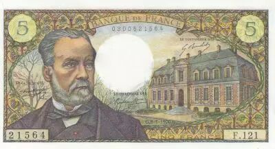 France 5 Francs - Pasteur - 08-01-1970 - S�rie F.121