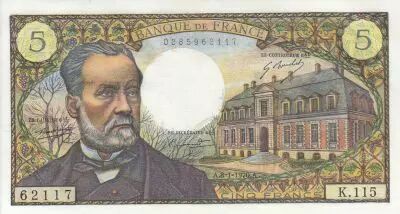 France 5 Francs - Pasteur - 08-01-1970 - S�rie K.115