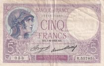 France 5 Francs - Purple - 01-06-1933 - Serial R.55785 - P.79