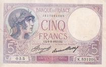 France 5 Francs - Purple - 02-02-1933 - Serial K.53120 - P.79