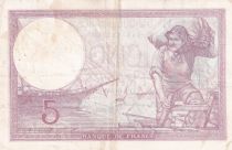 France 5 Francs - Purple - 03-08-1939  - Serial D.59911 - P.79