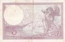 France 5 Francs - Purple - 03-08-1939  - Serial D.59911 - P.79