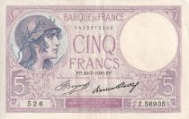 France 5 Francs - Purple - 04-05-1933 - Serial L.56935 - P.79