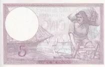 France 5 Francs - Purple - 26-12-1940 - Serial O.68003 - P.79