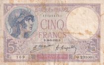 France 5 Francs - Purple - 28-05-1925 - Serial O.23100 - P.79