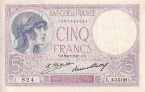 France 5 Francs - Purple - 29-01-1931 - Serial L.43508 - P.79