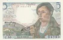 France 5 Francs - Shepherd - 05-08-1943 - Serial U.53