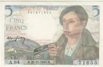 France 5 Francs - Shepherd - 25-11-1943 - Serial A.84
