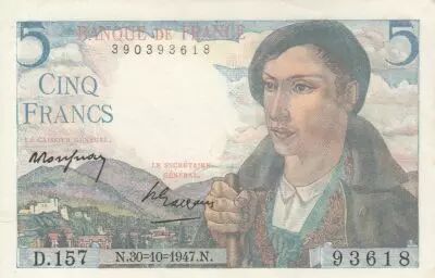 France 5 Francs - Shepherd - 30-10-1947 - Serial D.157