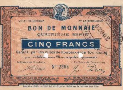 France 5 Francs - Ville - Roubaix-Tourcoing - S�rie 4