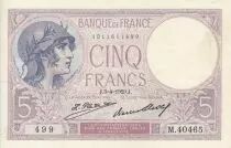 France 5 Francs - Violet - 03-04-1929 - Serial M.40465