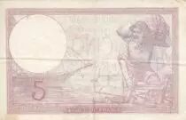 France 5 Francs - Violet - 14-09-1939 - S&eacute;rie Z.62416