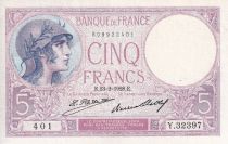 France 5 Francs - Violet - 23-02-1928 - Série Y.32397 - F.03.12