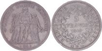 France 5 Francs, Hercule - IIe République -1849 BB Strasbourg - TB+