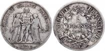 France 5 Francs  Hercule - III e République 1878 K Bordeaux - Argent