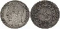France 5 Francs, Louis-Napoleon Bonaparte - 1852 A Paris - Large Head - Silver