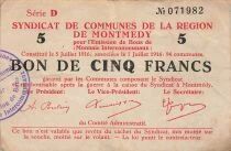 France 5 Francs- Montmedy Region - 07-07-1916