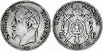 France 5 Francs, Napoleon III - Laureate head (1867-1870) - Silver