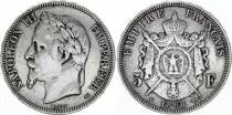 France 5 Francs, Napoléon III - Tête laurée (1867-1870) - Argent