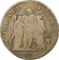 France 5 Francs, Union & Force, with Acorns - Year 8 Q Perpignan