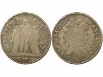 France 5 Francs Argent, Union & Force - An 5 K Bordeaux