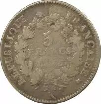 France 5 Francs Argent, Union & Force - An 5 K Bordeaux