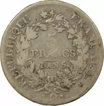 France 5 Francs Argent, Union & Force - An 5 Q Perpignan