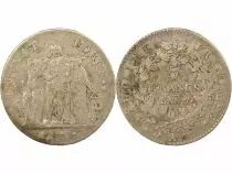 France 5 Francs Argent, Union & Force - An 7 A Paris