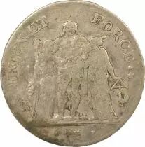 France 5 Francs Argent, Union & Force - An 7 A Paris
