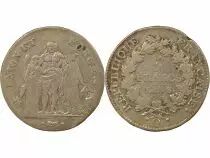 France 5 Francs Argent, Union & Force - An 8 Q Perpignan