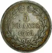 France 5 Francs Argent Louis-Philippe I (mill&eacute;simes vari&eacute;s : 1831-1843)