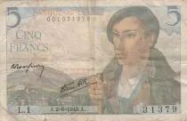France 5 Francs Berger - 02-06-1943 - Série L.1