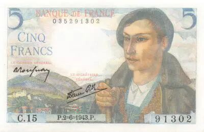 France 5 Francs Berger - 02-06-1943 S�rie C.15 - NEUF