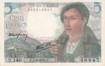 France 5 Francs Berger - 05-04-1945 - Serial S.140 - P.98