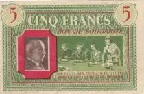 France 5 Francs Bon de Solidarit&eacute; - 1941-1942 - TTB  - 3.739.319