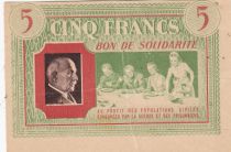 France 5 Francs Bon de Solidarité - 1941-1942 -TTB