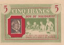 France 5 Francs Bon de Solidarité - French family 1941-1942 - XF