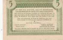 France 5 Francs Bon de Solidarit&eacute; - WWII - 1941-1942  - VF