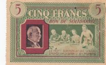 France 5 Francs Bon de Solidarité French family 1941-1942 - Serial  G 196550