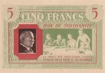 France 5 Francs Bon de Solidarit&eacute; French family 1941-1942 - unc