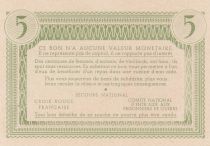 France 5 Francs Bon de Solidarité Repas de Famille 1941-1942 - sans série