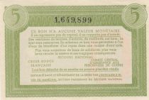 France 5 Francs Bon de Solidarité Repas de Famille 1941-1942 - SUP