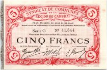 France 5 Francs Cambrai City - 1916