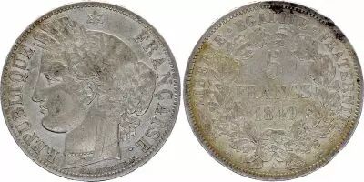 France 5 Francs Ceres - 1849 A Paris - Silver - VF